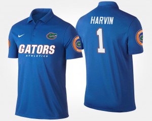 Men's Florida Gators Name and Number Blue Percy Harvin #1 Polo 924893-583