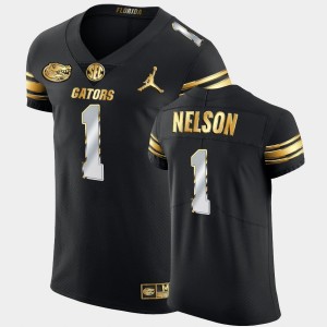 Men's Florida Gators Golden Edition Black Reggie Nelson #1 2020-21 Authentic Jersey 950507-801