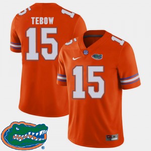 Men's Florida Gators College Football Orange Tim Tebow #15 2018 SEC Jersey 368259-809