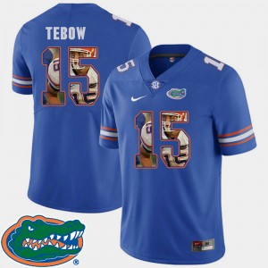 Men's Florida Gators Pictorial Fashion Royal Tim Tebow #15 Football Jersey 262634-117