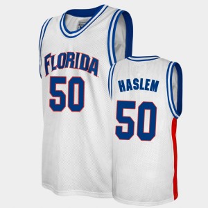Men's Florida Gators Alumni White Udonis Haslem #50 College Baketball Jersey 296568-409