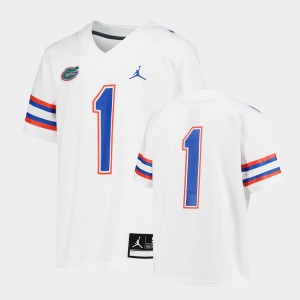 Youth Florida Gators College Football White #1 Untouchable Jersey 724640-470